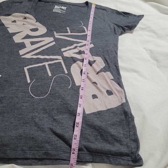 Nike V Neck Tee Shirt Slim Fit Atlanta Braves  Size‎ Large Dri Fit - Picture 4 of 8